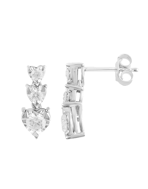 14ct White Gold Diamond Drop Earrings - 783621