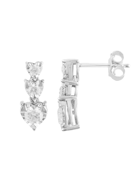14ct White Gold Diamond Drop Earrings - 783621