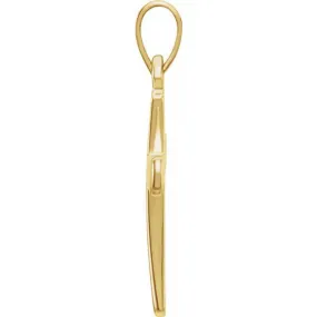 14K Yellow 28.5x19 mm Cross Pendant