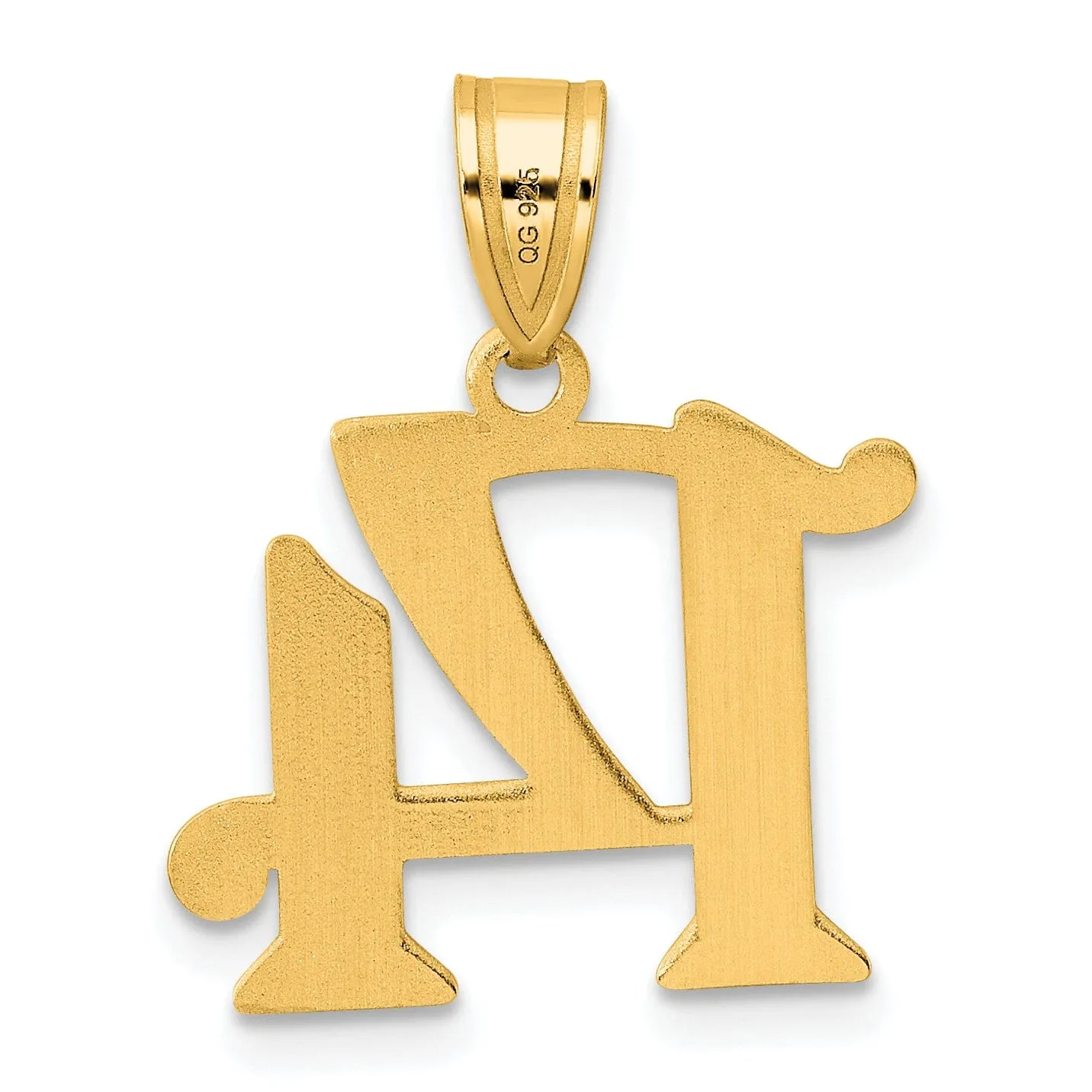 14k Yellow Gold Polished Finish Number 14 Charm Pendant