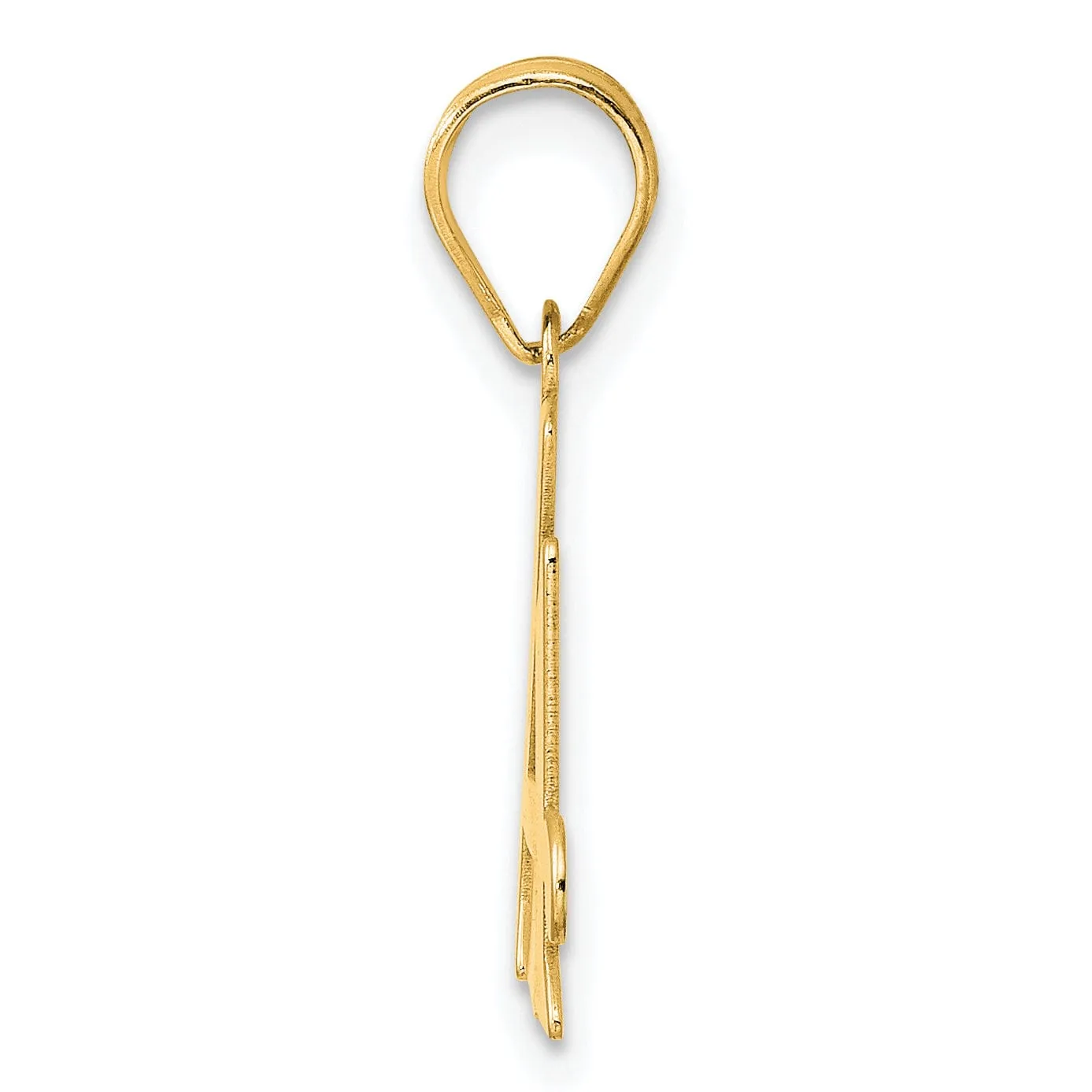 14k Yellow Gold Polished Finish Number 14 Charm Pendant