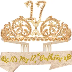 17th Birthday, 17th Birthday Gifts for Girls, 17th Birthday Tiara and Sash, 17th Birthday