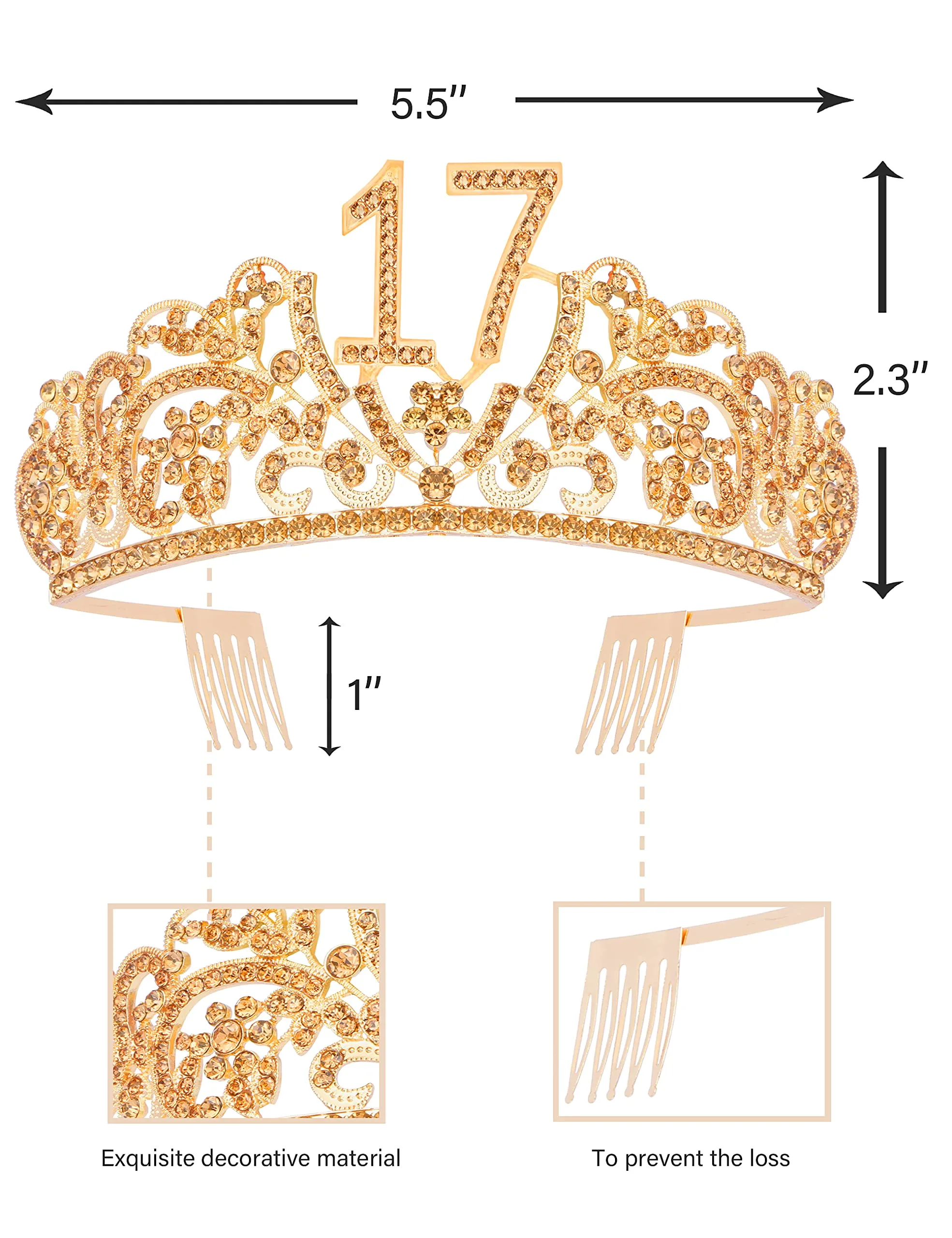17th Birthday,17th Birthday Decorations for Girls,17th Bday,17th Birthday Tiara,Gifts