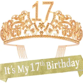 17th Birthday,17th Birthday Decorations for Girls,17th Bday,17th Birthday Tiara,Gifts