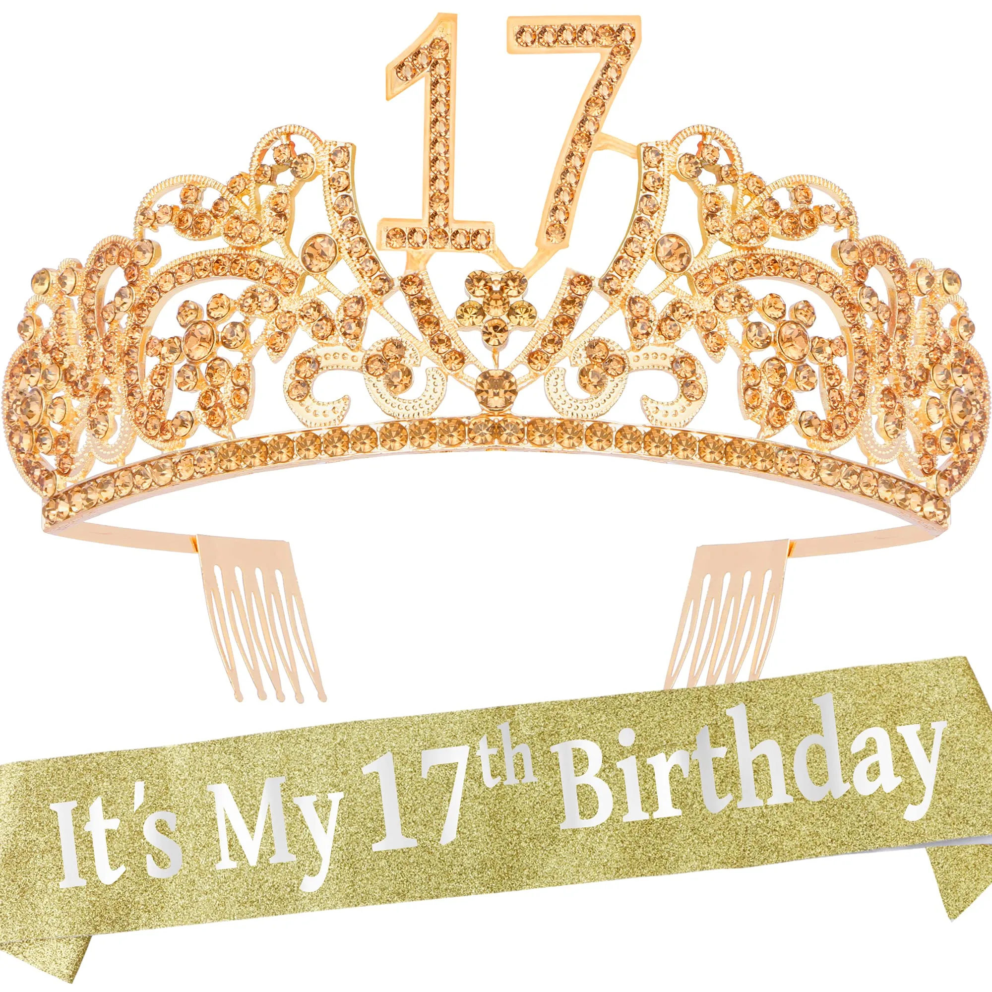 17th Birthday,17th Birthday Decorations for Girls,17th Bday,17th Birthday Tiara,Gifts
