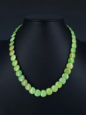 18" Single Strand Turquoise Disc Necklace
