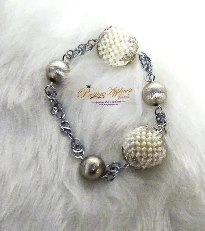 2 in 1 Long & Short Beads embelished with Silver Balls Bridal Party African Nigerian Jewellery Set