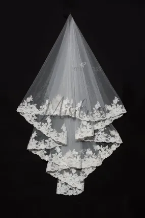 2 Layers Elbow Length Lace Wedding Veil