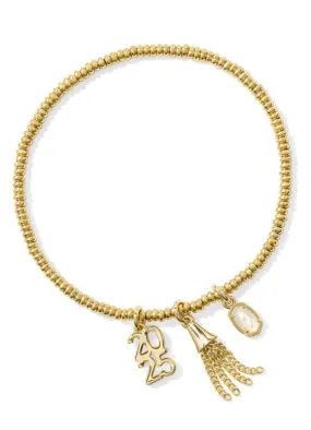 2025 Grad Stretch Bracelet Gold Dichroic Glass by Kendra Scott