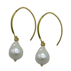 302-01-G | EDISON OPEN HOOP EARRING (WHITE ON GOLD)