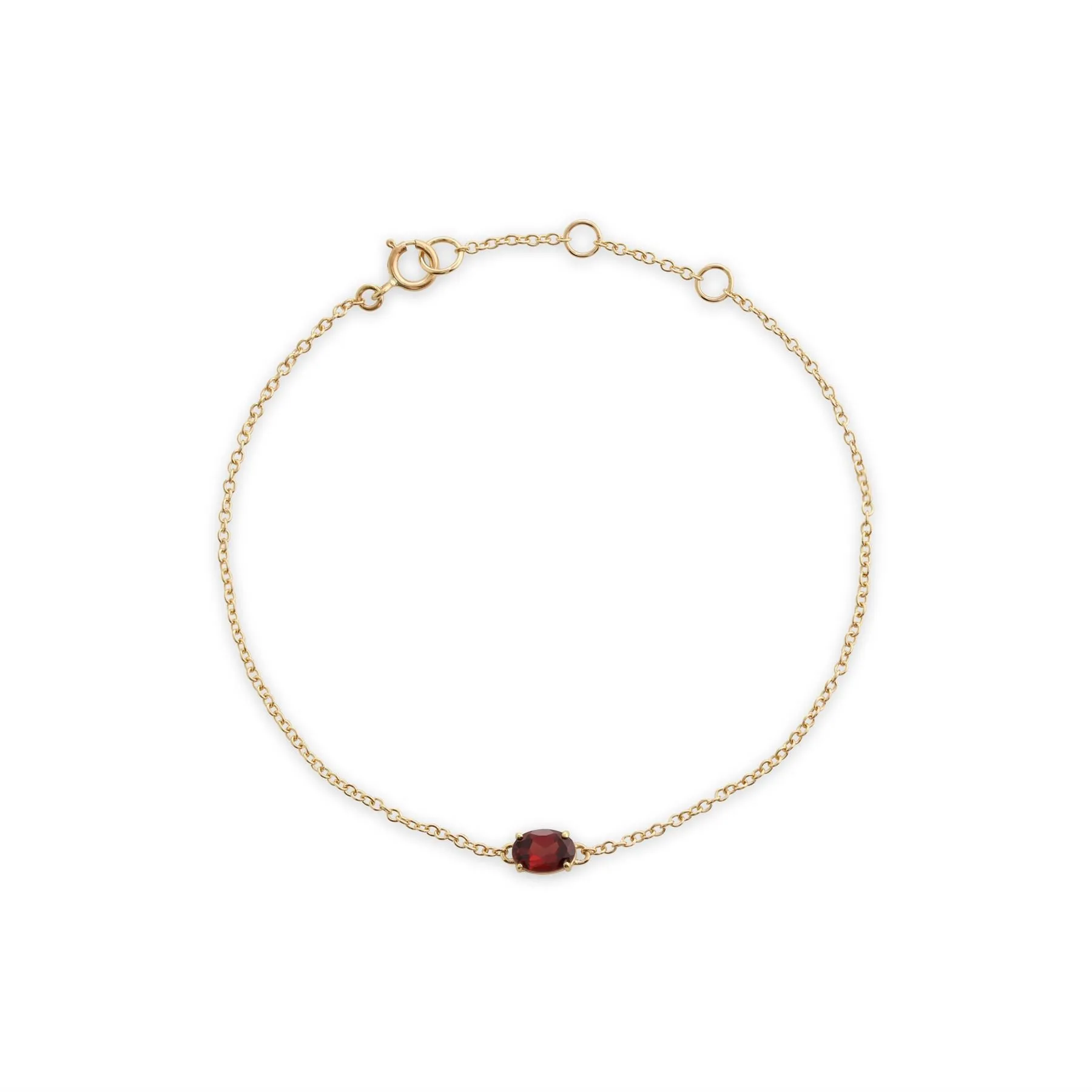 9 karat Gelbes Gold Granat 7zoll Armband