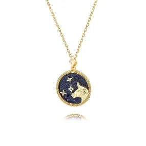 925 Silver Blue Sand Lucky Taurus Necklace