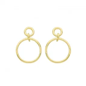 9ct Yellow Gold Circle Drop Earrings ES689