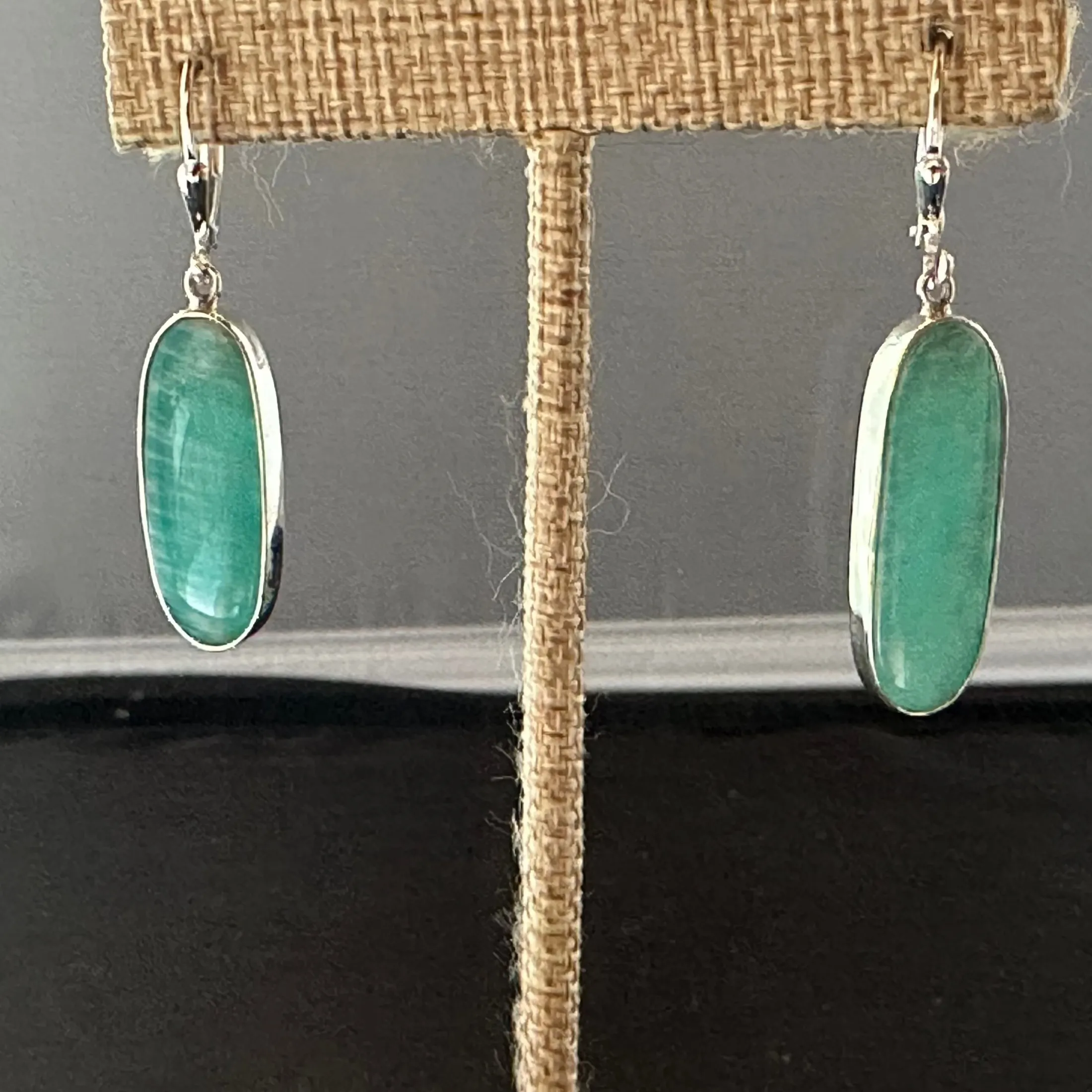 Amazonite Dangle Earrings Pierced Sterling Silver