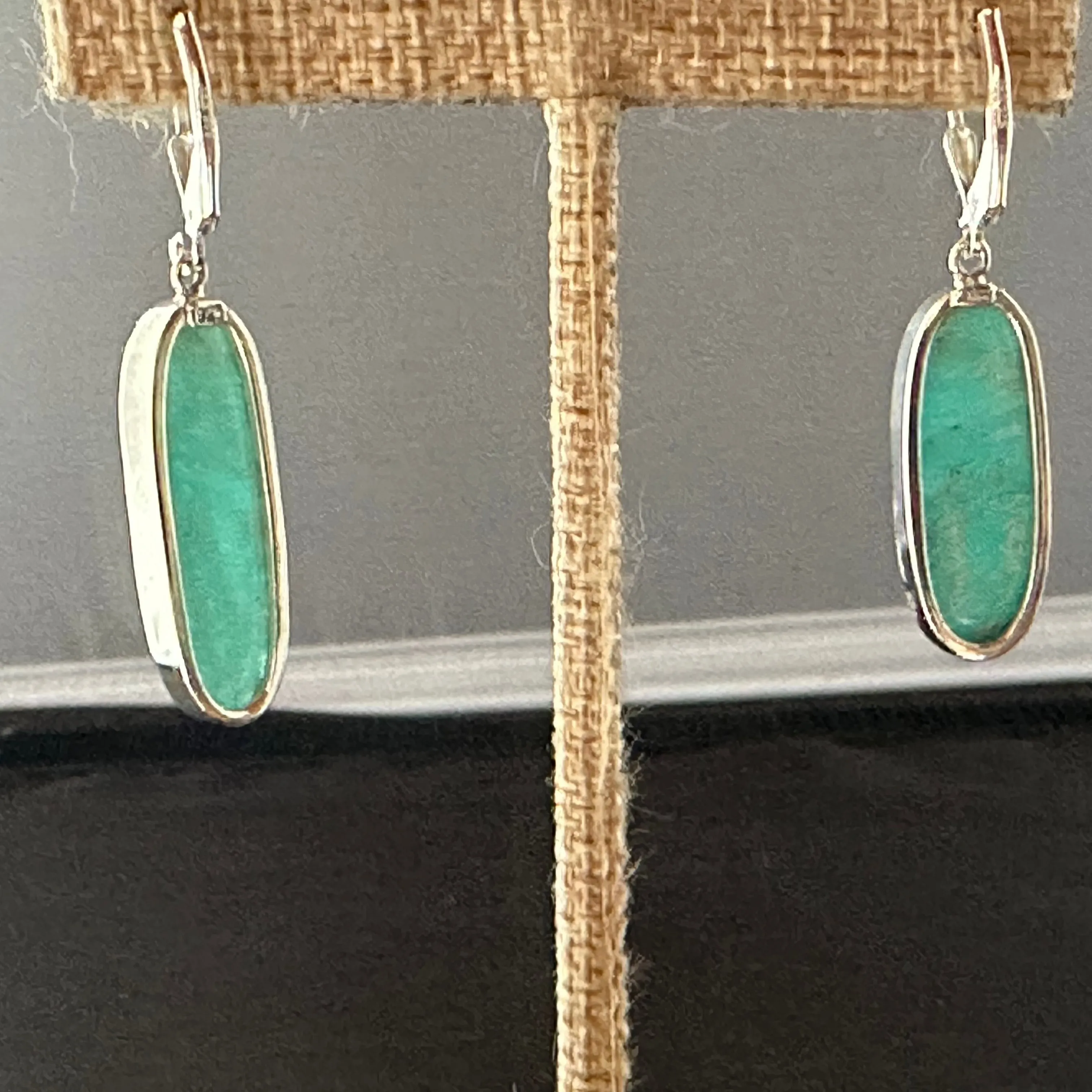 Amazonite Dangle Earrings Pierced Sterling Silver