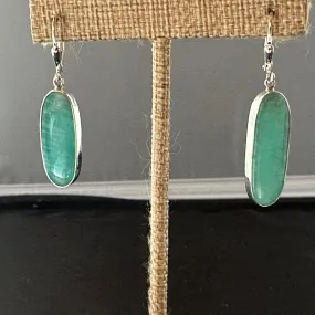 Amazonite Dangle Earrings Pierced Sterling Silver