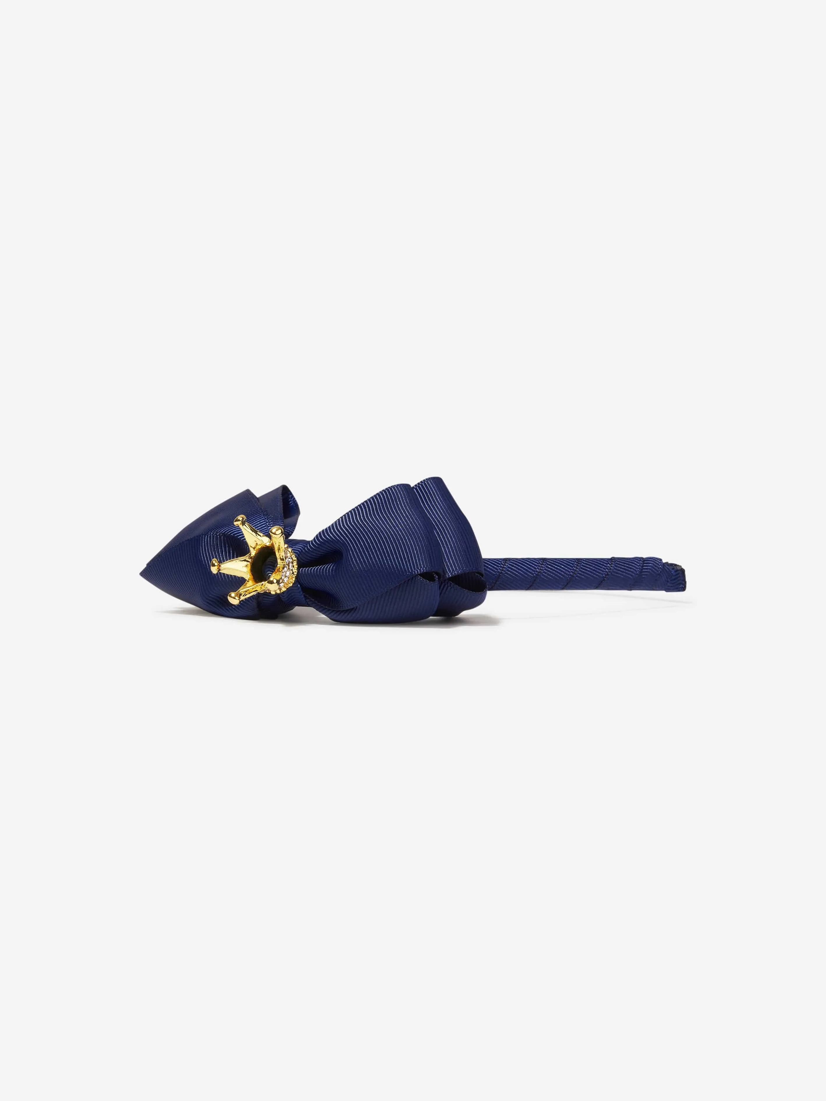 Angels Face Girls Crown Headband in Navy