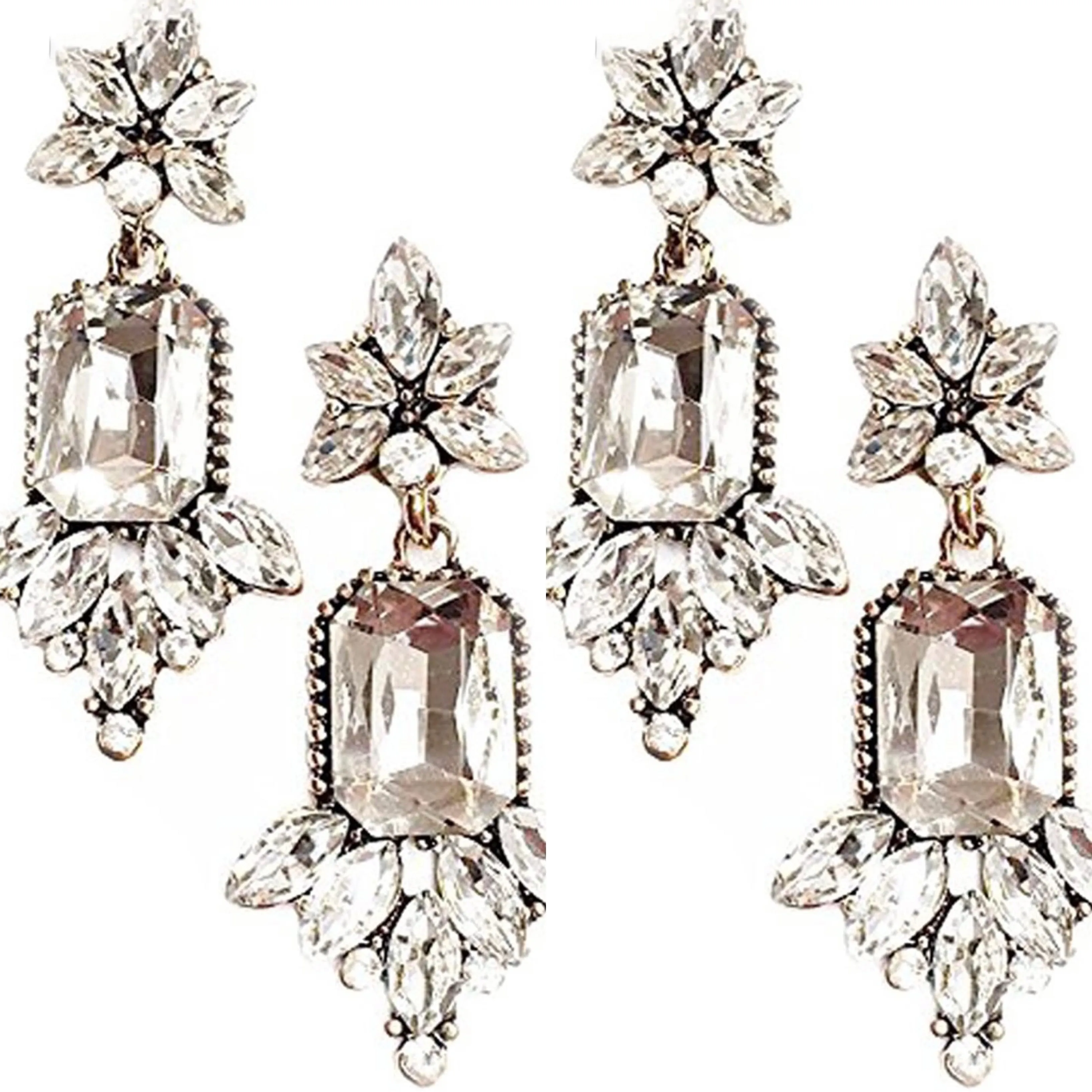 Annalise Art Deco Antique Gold/Silver & CZ Dangle