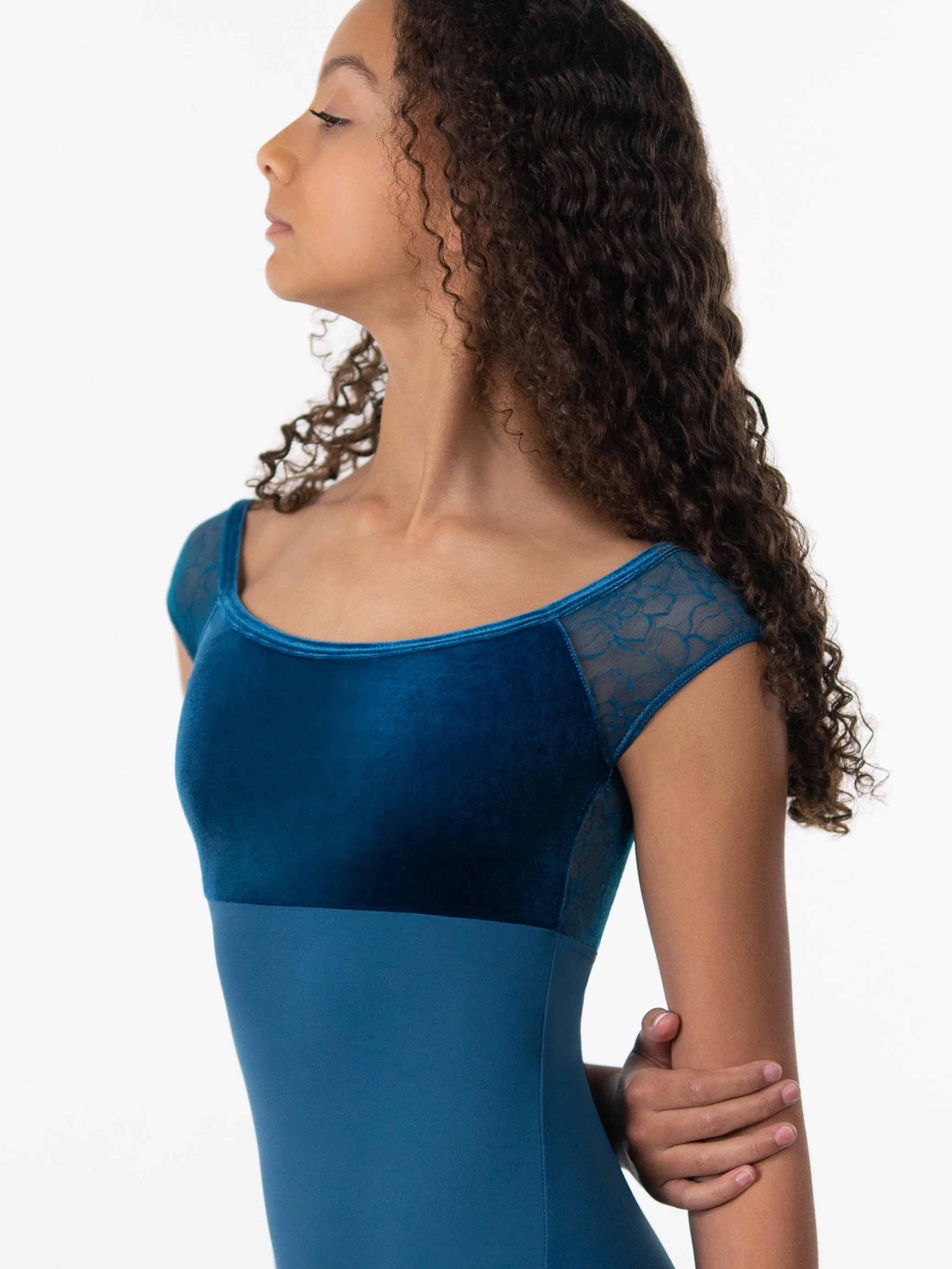 Autumn Canopy Empire Cap Sleeve Leotard