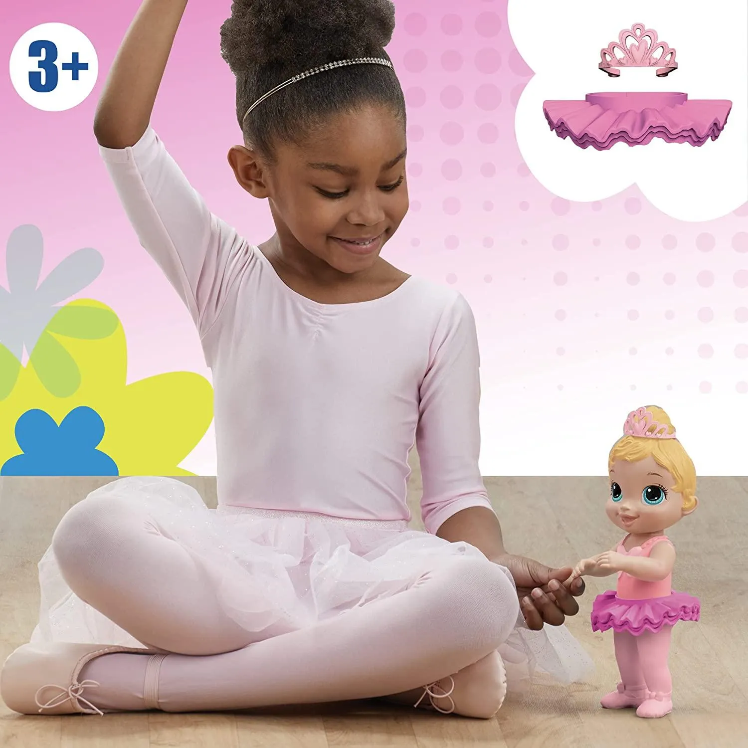 Baby Alive Sweet Ballerina Baby 10.5-Inch Blonde Hair Doll, Pink for Kids Ages 3 Years and Up