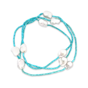 Baroque Pearl & Turquoise Necklace