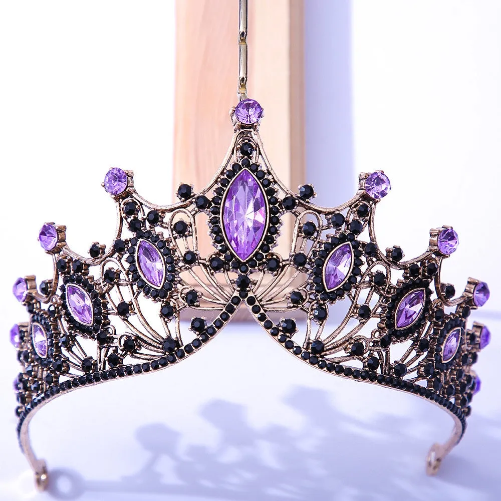 Baroque Vintage Times Crystal Bridal Tiara-Crown for Pageant-Princess-Bride-Quinceanera