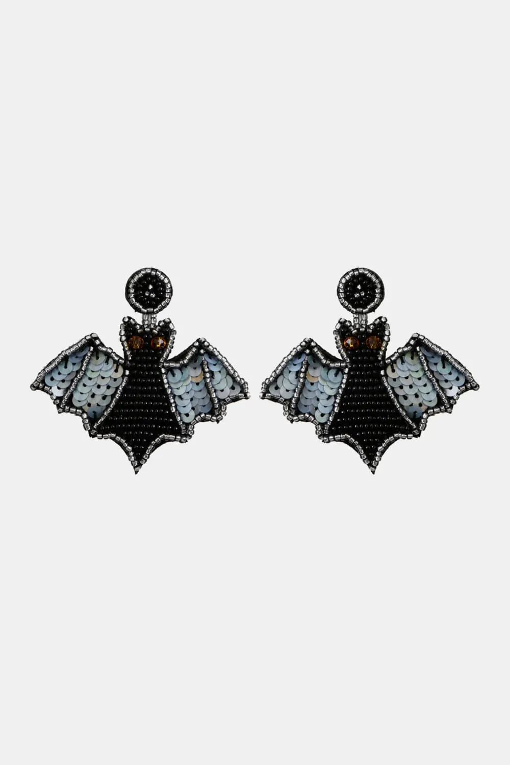Bat Shape Beaded Dangle Earrings