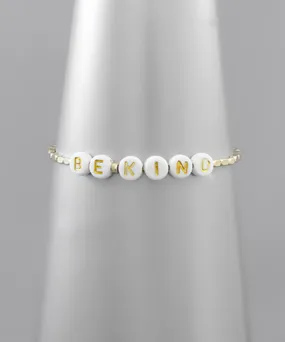 BE KIND Beaded Charm Bracelet