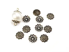 Bead Cap, Brass, 8.5mm, Fit For 12mm Bead, 24 Pieces | 銅珠蓋, 8.5mm, 12mm珠用, 24個