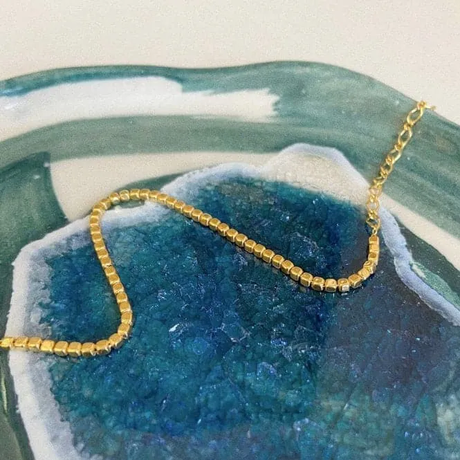 Beaded Chain 18ct Gold Plated Bracelet RBR02_GP