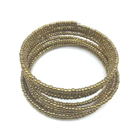 Beaded Coil Bracelet-Gold