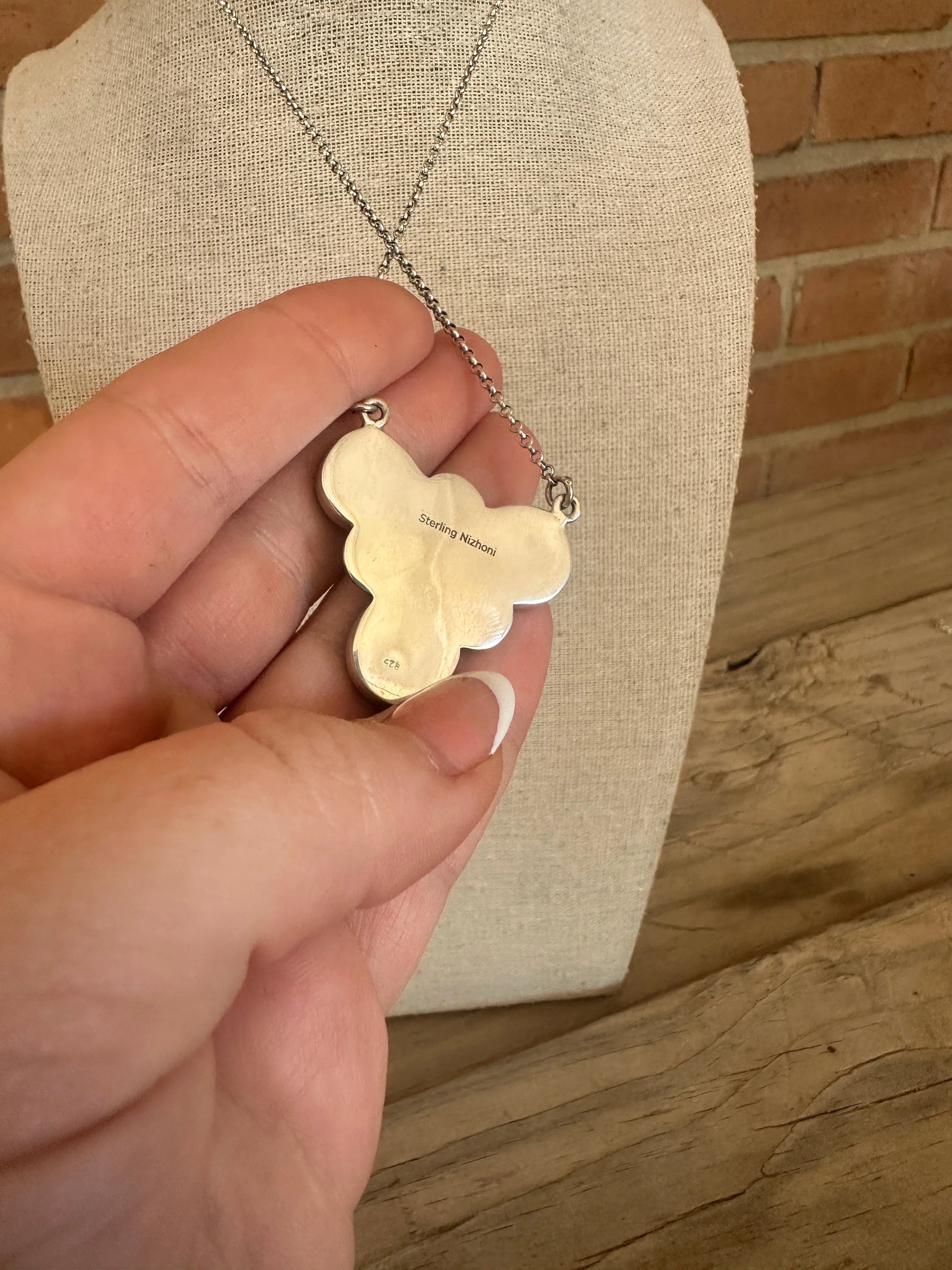 Beautiful Handmade Sterling Silver & 3 Stone Sonoran Mountain Turquoise Necklace