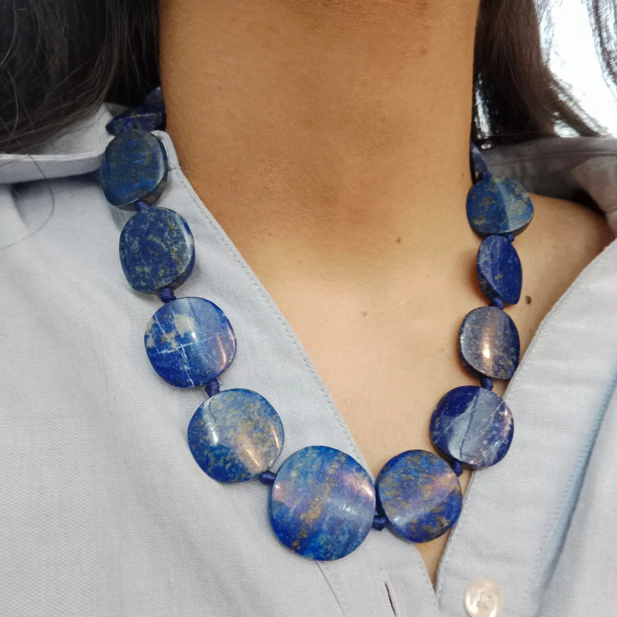 Black Friday Handmade Lapis Lazuli Necklace and Earrings