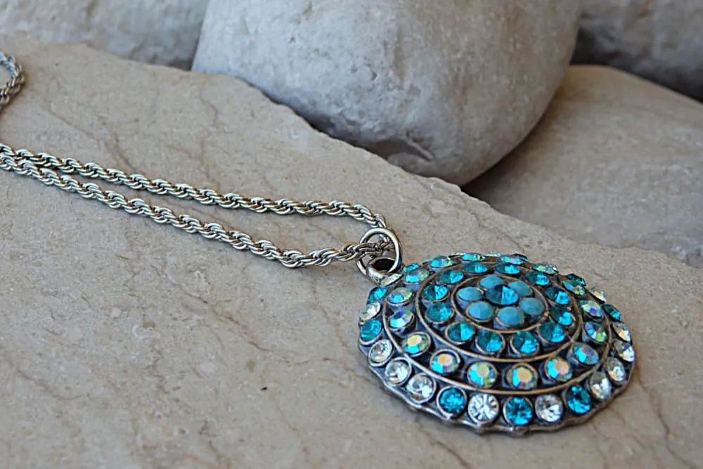Blue bridal necklace