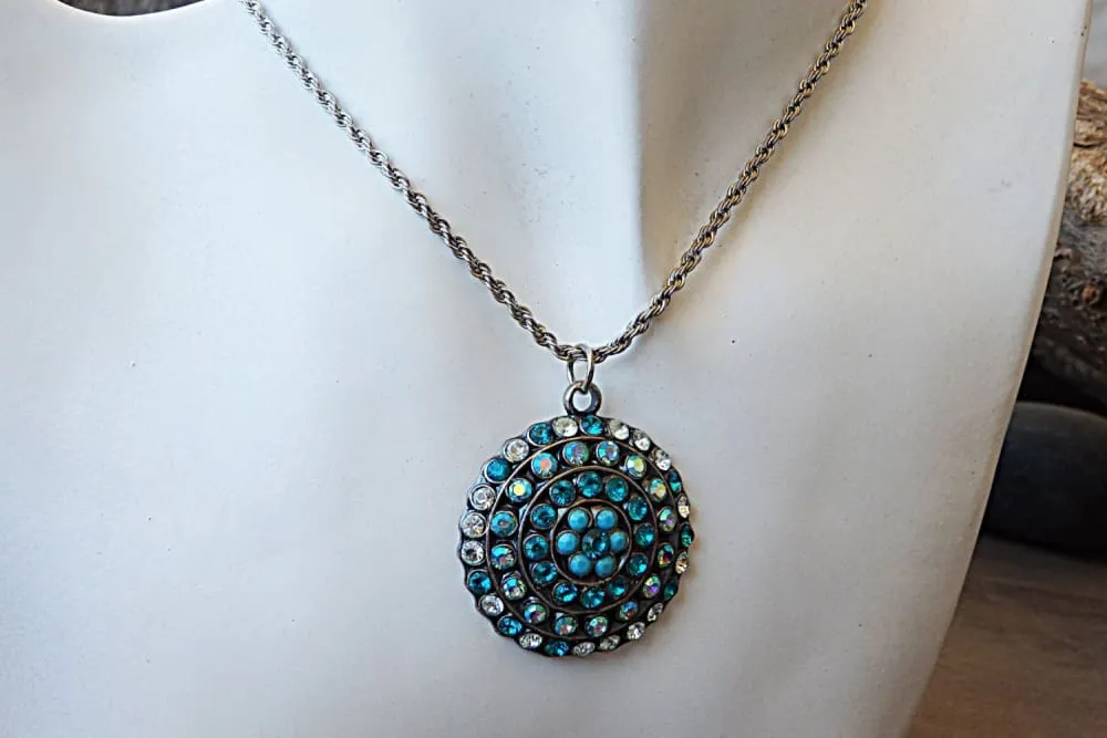 Blue bridal necklace