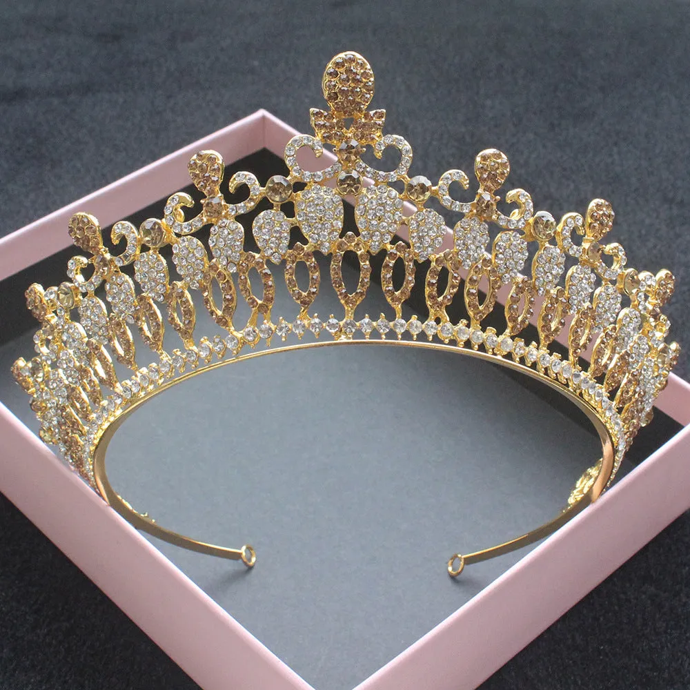 Bride Baroque Large Crown Rhinestone Hair Accessory Queen Luxury Crown Wedding Headdress Accessories