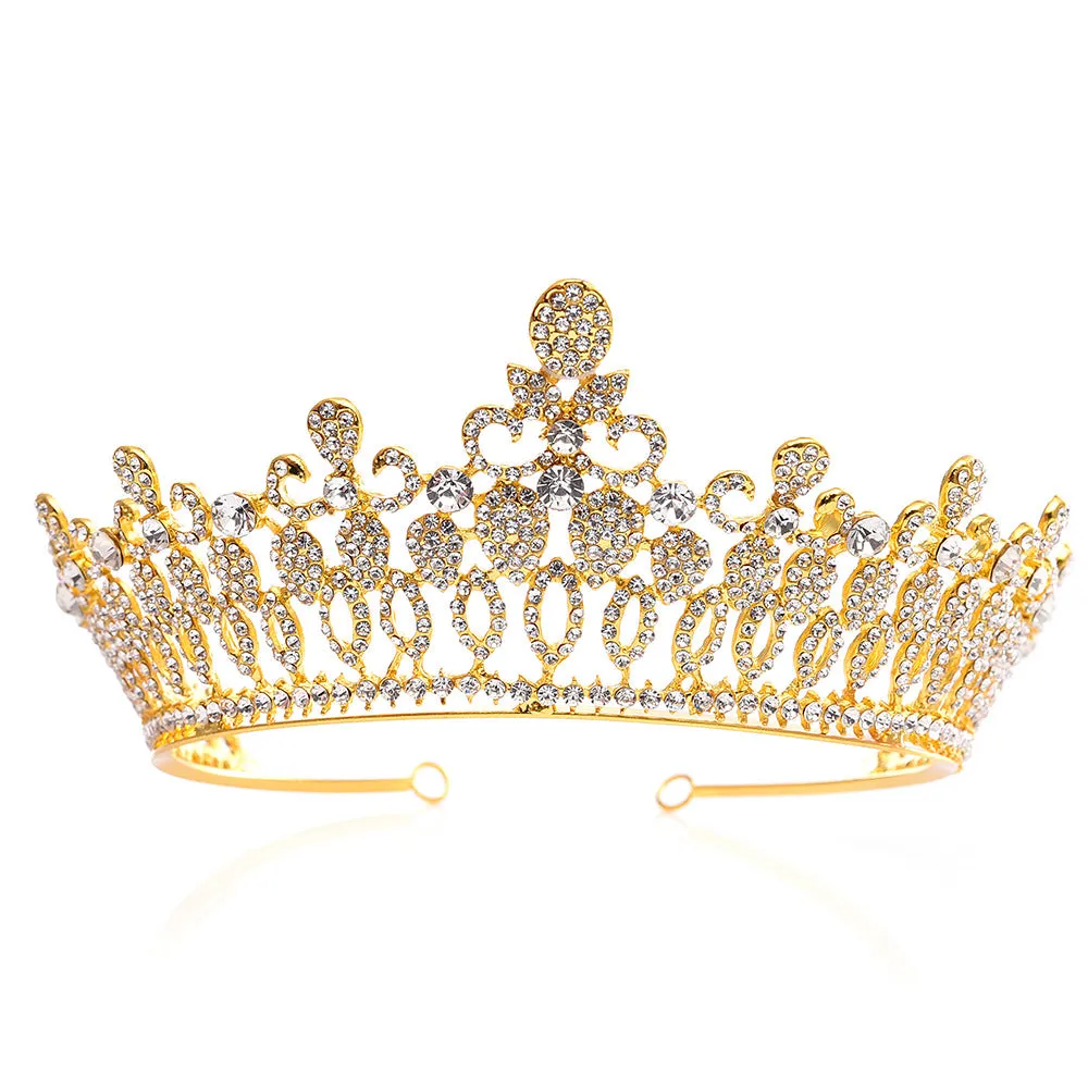 Bride Baroque Large Crown Rhinestone Hair Accessory Queen Luxury Crown Wedding Headdress Accessories