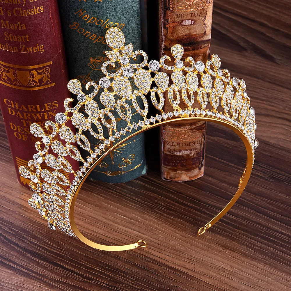 Bride Baroque Large Crown Rhinestone Hair Accessory Queen Luxury Crown Wedding Headdress Accessories