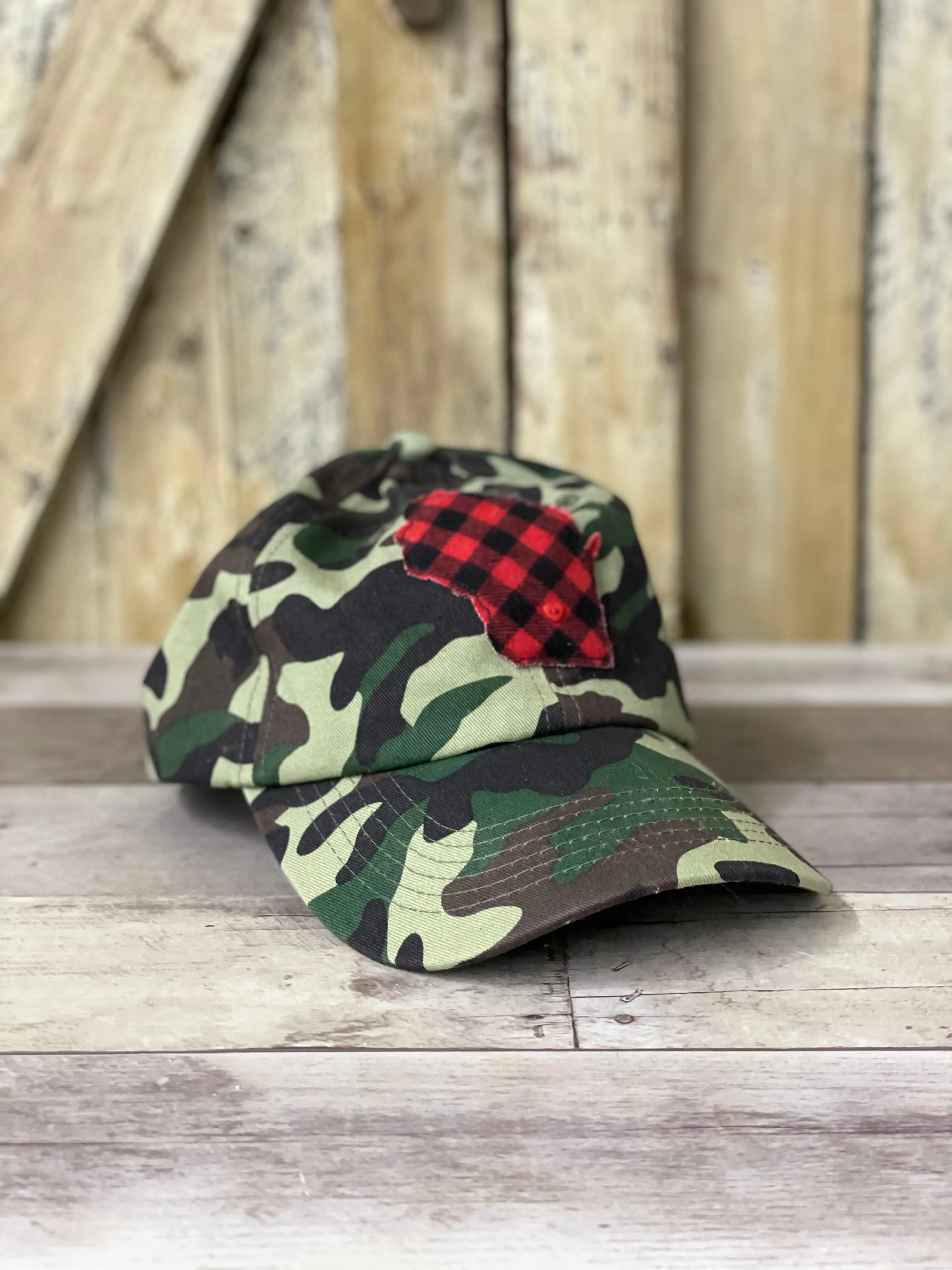 Camo Wisconsin Patch Trucker Hat