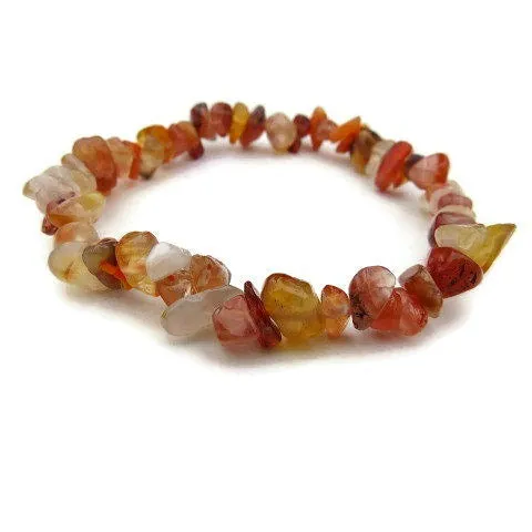 Carnelian Bracelet | Orange Crystal Healing Stone Bracelet