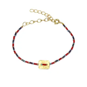 Charm Bracelet / Navy Red
