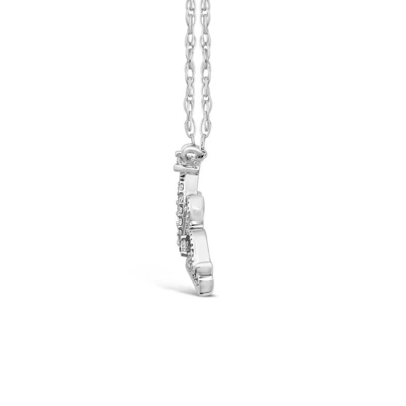 Children's Diamond Princess Tiara Necklace in Sterling Silver
