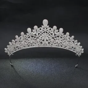 Classic Cubic Zirconia Wedding Tiara, Bridal Hair Accessories for Women CH10130