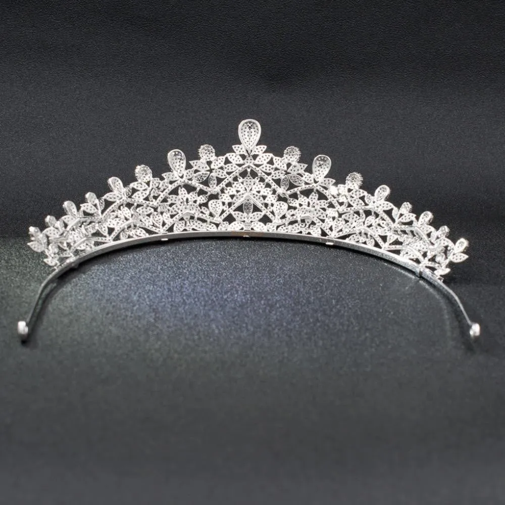 Classic Cubic Zirconia Wedding Tiara, Bridal Hair Accessories for Women CH10130
