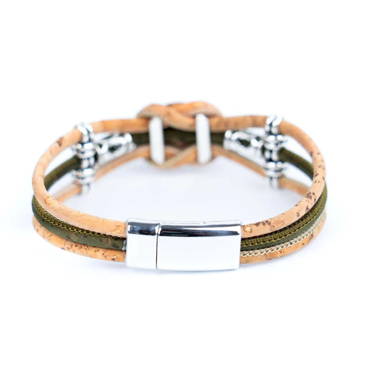 colored cork thread  handmade bracelet adjustable BR-464-MIX-5