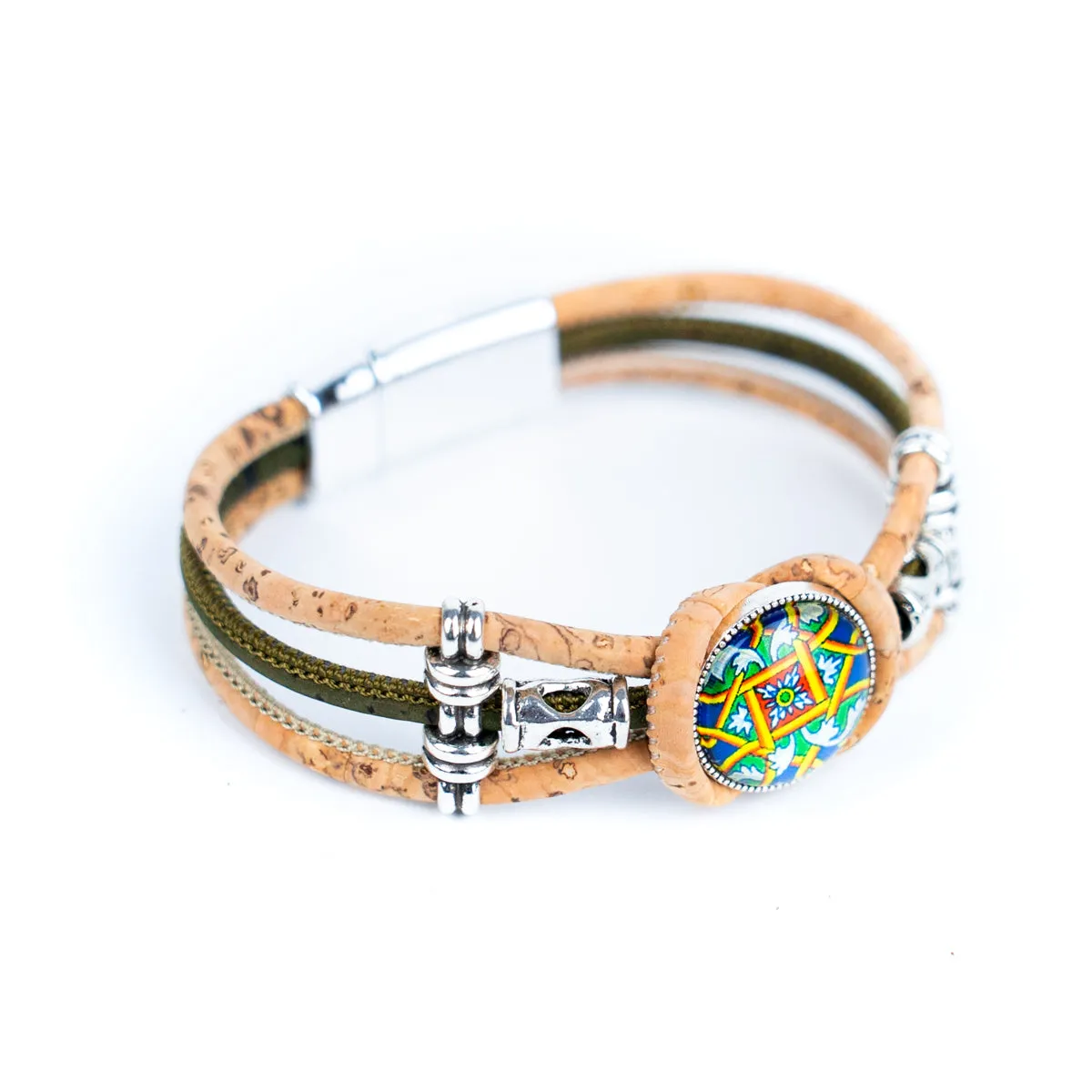 colored cork thread  handmade bracelet adjustable BR-464-MIX-5