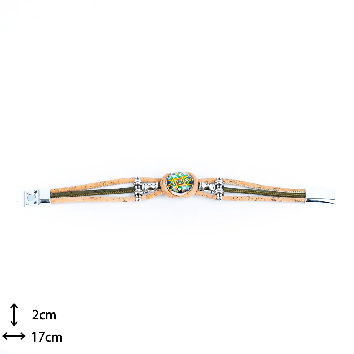 colored cork thread  handmade bracelet adjustable BR-464-MIX-5