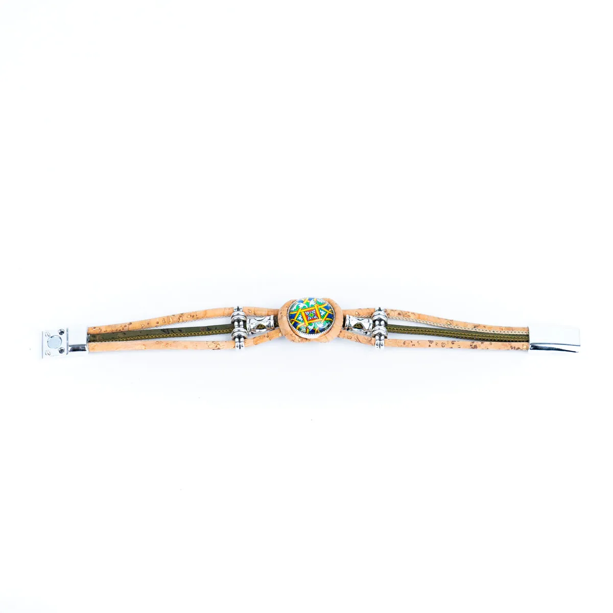 colored cork thread  handmade bracelet adjustable BR-464-MIX-5
