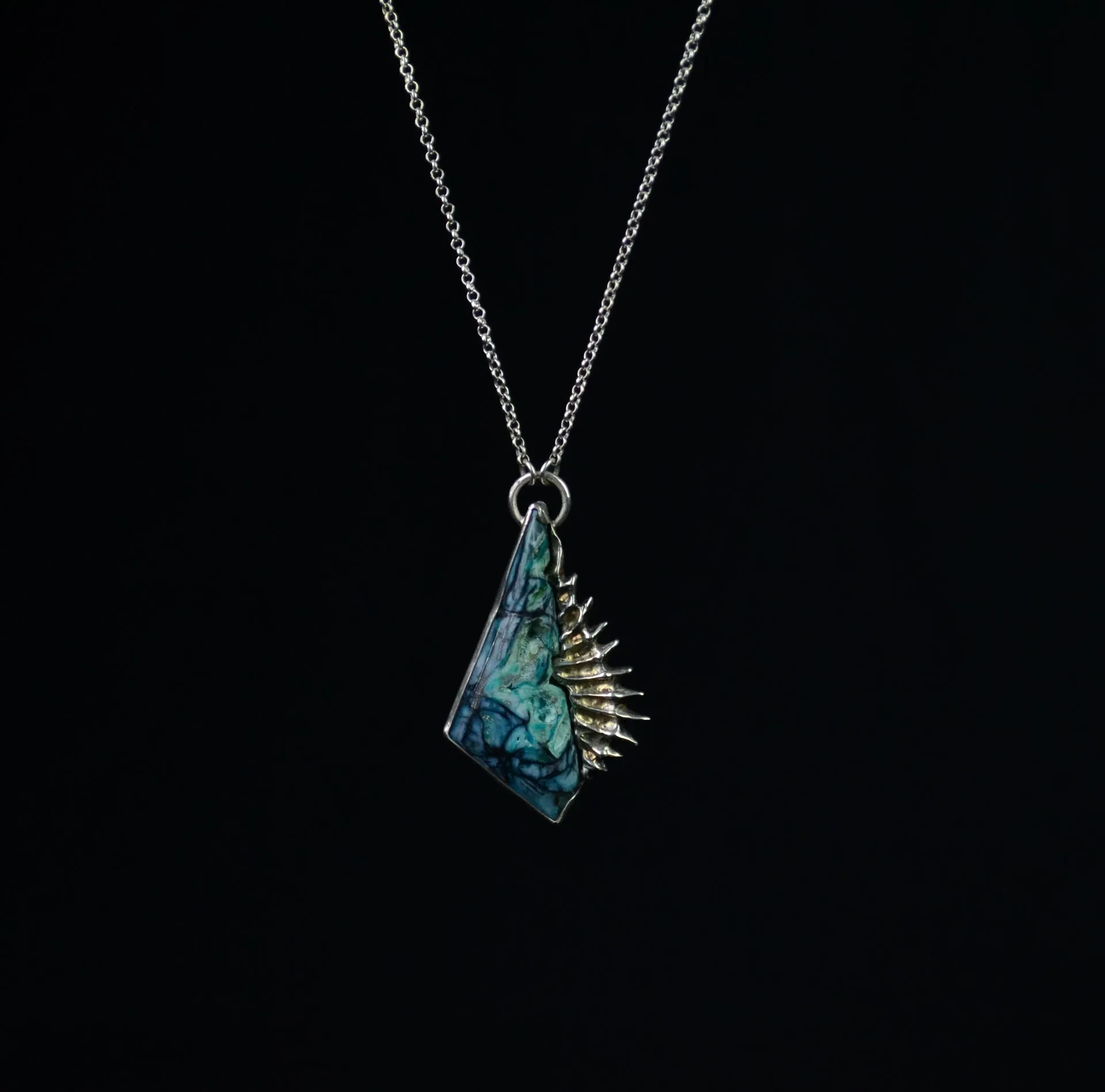 Copper Chrysocolla Coral Necklace
