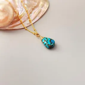 Copper Turquoise boho necklace Gold, Sterling Silver, Rose Gold